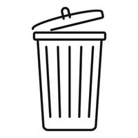 Garbage bin icon, outline style vector