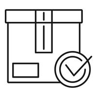 icono de paquete sellado, estilo de esquema vector