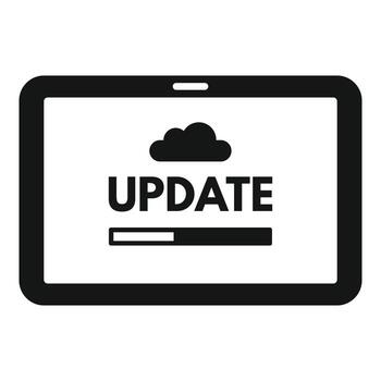 Tablet update icon, simple style vector