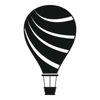 Fun air balloon icon, simple style vector