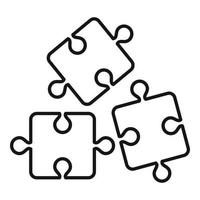 Life skills puzzle icon, outline style vector