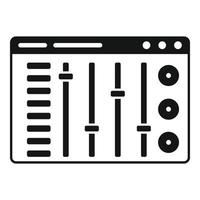 icono de mezclador de dj, estilo simple vector