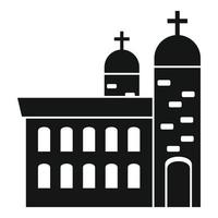 Brick church icon, simple style vector