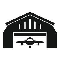 icono de hangar de aeródromo, estilo simple vector