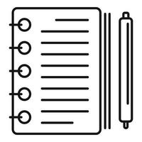 Note paper pencil icon, outline style vector