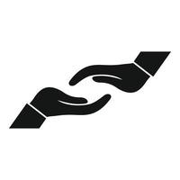 Hands help icon, simple style vector
