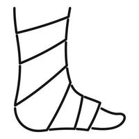 Bandage foot icon, outline style vector