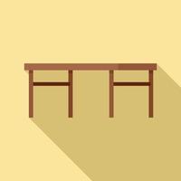 Folding wood table icon, flat style vector