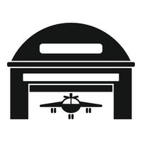 Plane hangar icon, simple style vector