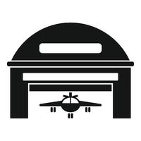 Plane hangar icon, simple style vector