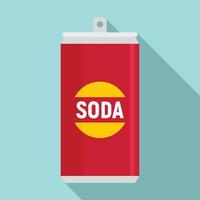 Fruit soda tin can icon, flat style vector