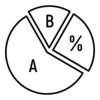 Chart pie icon, outline style vector