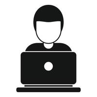 Freelancer laptop icon, simple style vector