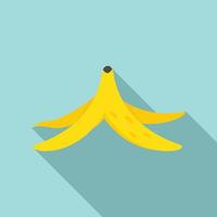 icono de plátano comido, estilo plano vector