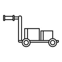 icono de carrito de almacén, estilo de esquema vector