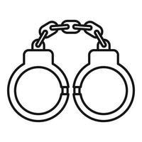 Handcuffs icon, outline style vector