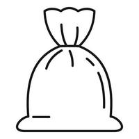 Garbage bag icon, outline style vector