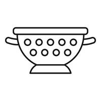 Steel sieve icon, outline style vector