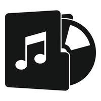 Dj music folder icon, simple style vector