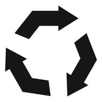 Garbage recycling icon, simple style vector