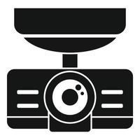 icono de grabadora de cámara de tablero, estilo simple vector