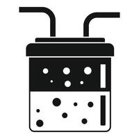 Boiling pipe flask icon, simple style vector