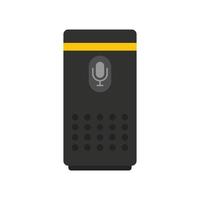 Smart speaker control icon, flat style vector