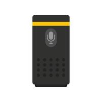 Smart speaker control icon, flat style vector