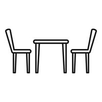 Cafe table chair icon, outline style vector