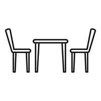 icono de silla de mesa de café, estilo de contorno vector