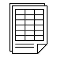 Tax table icon, outline style vector