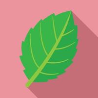 icono de planta de hoja de menta, estilo plano vector