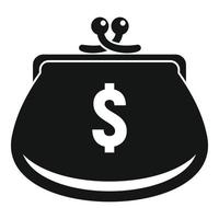 Money wallet icon, simple style vector