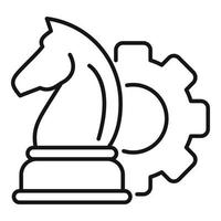 Chess horse startup icon, outline style vector