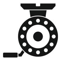Equipment fishing reel icon, simple style vector