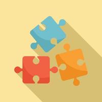 Life skills puzzle icon, flat style vector