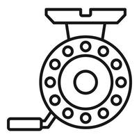 Equipment fishing reel icon, outline style vector