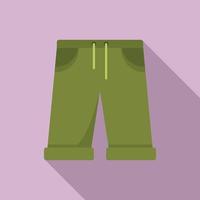 icono de pantalones cortos deportivos de pescador, estilo plano vector