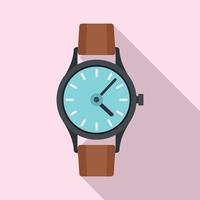 Swiss hand watch icon, flat style vector