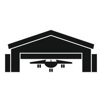 icono de edificio de hangar, estilo simple vector