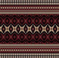 Knitted texture of a sample jacquard of woven fabric. Knitted pattern, perfect for fabric and decoration isolated on black background vector