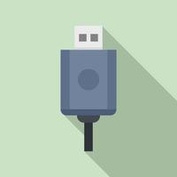 Usb cable icon, flat style vector