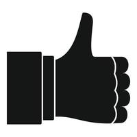 Thumb up icon, simple style vector