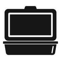 Open food container icon, simple style vector