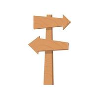 tablero de madera, dirección de la flecha de madera, señal de tráfico del puntero vector