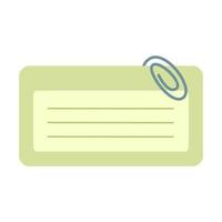 cute blank note sheet with clip clip vector