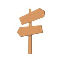 wooden board, wooden arrow direction, pointer road sign vector