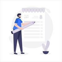 Flat design creating personal to do list vector