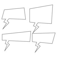 Stock comic line speech Bubble Icon vector