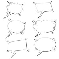 Stock Comic Line Art Bubble Chat Dialog Box vector